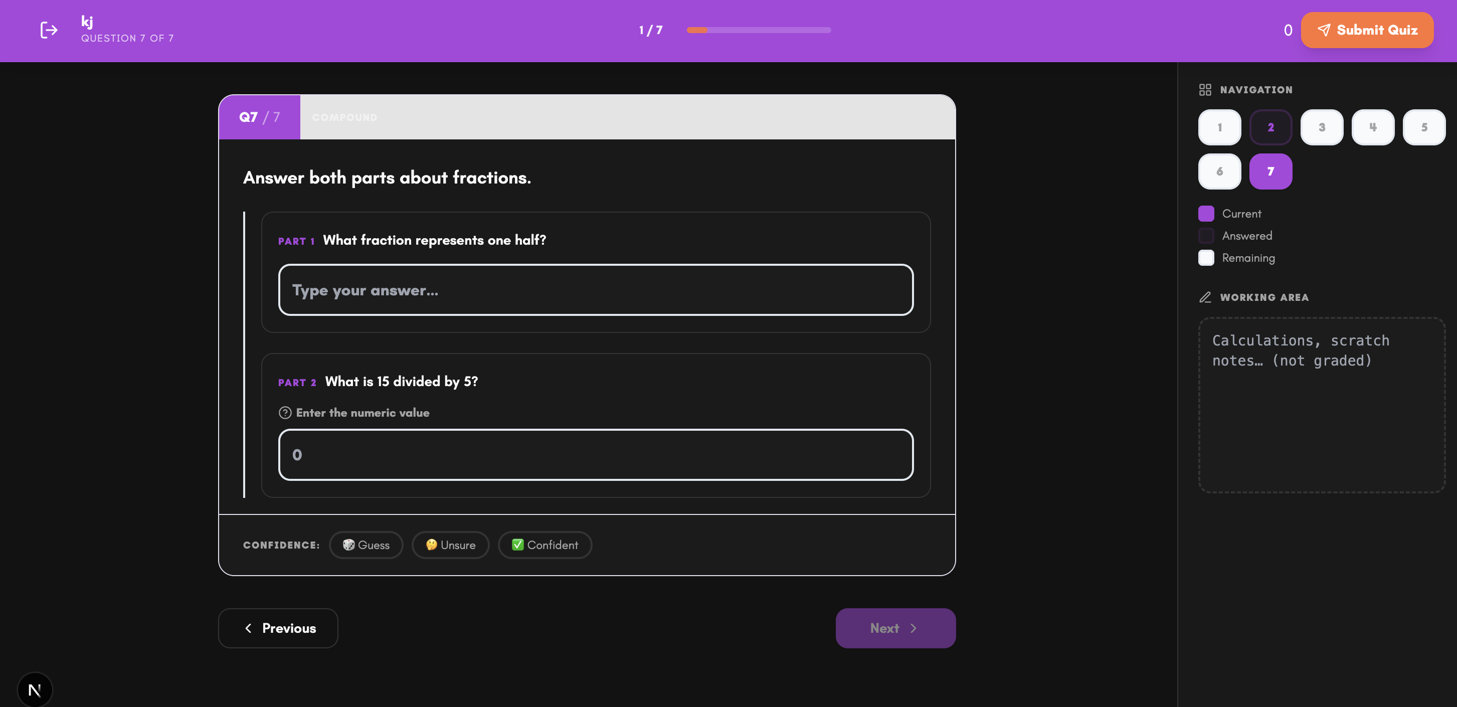 Question Bank interface