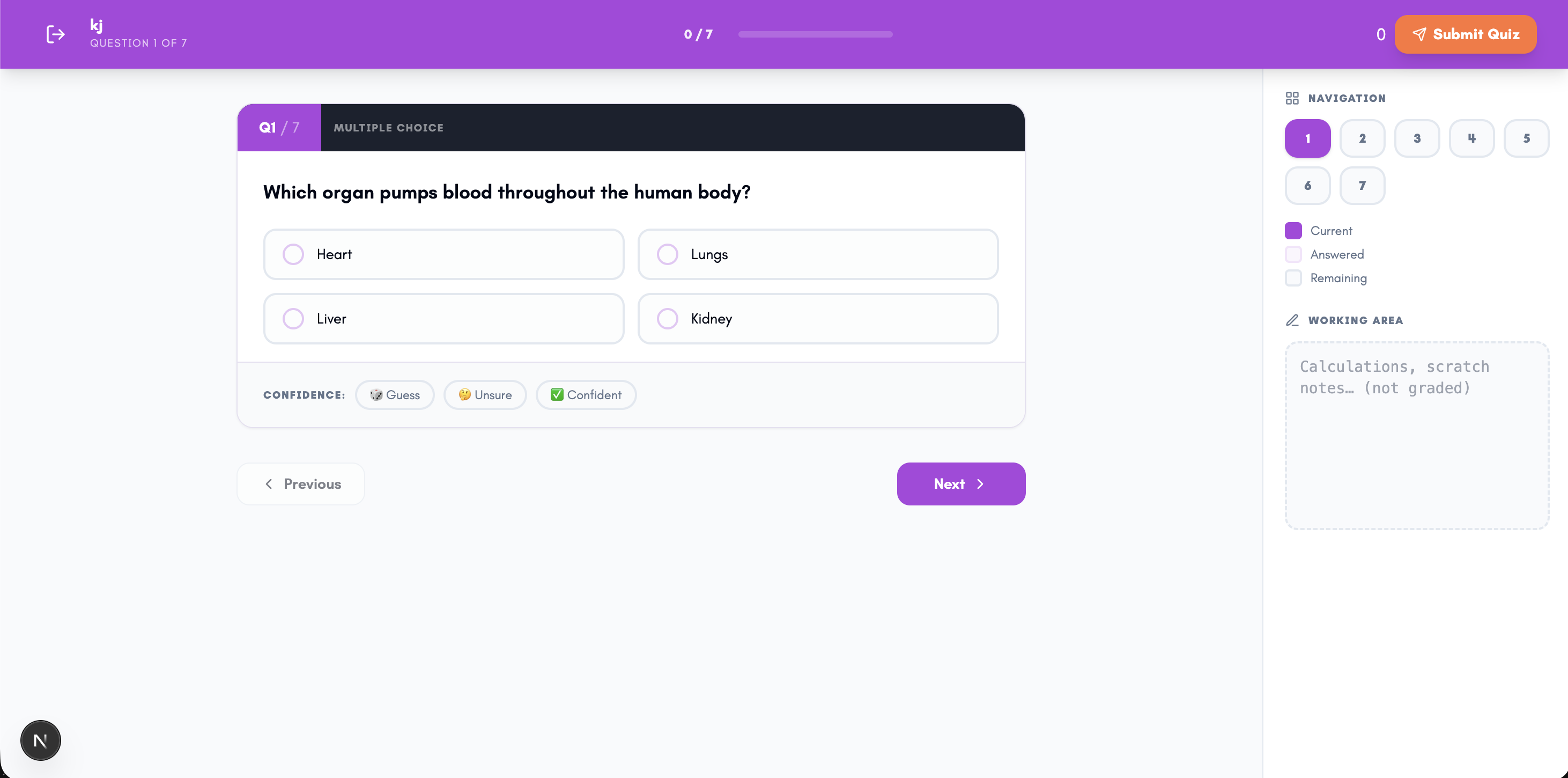 Question Bank interface